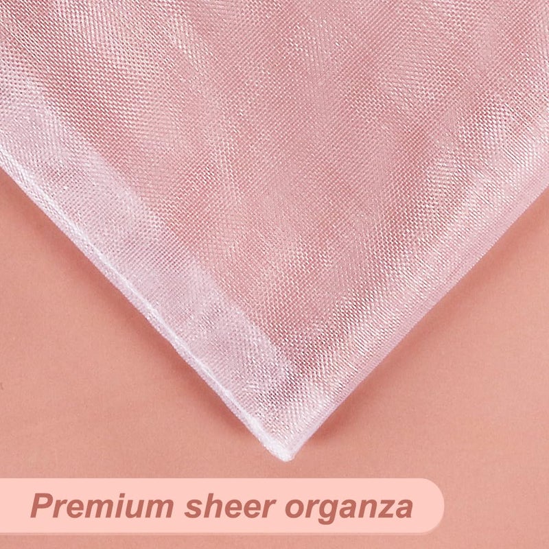 HRX Package 100pcs White Organza Bags, 4x6 inch Mesh Bags Drawstring Gift Bags Jewelry Pouches for Candy Wedding Favors Christmas - Image 4